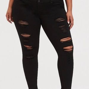 Torrid Black Ripped Jeggings